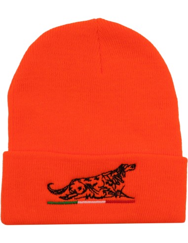 Berretto arancio con stampa Setter
