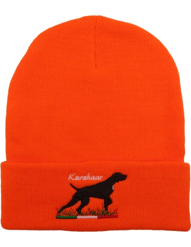 Berretto arancio con stampa Kurzhaar