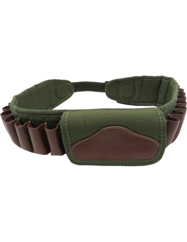 Cartuccera in cordura verde e cuoio...