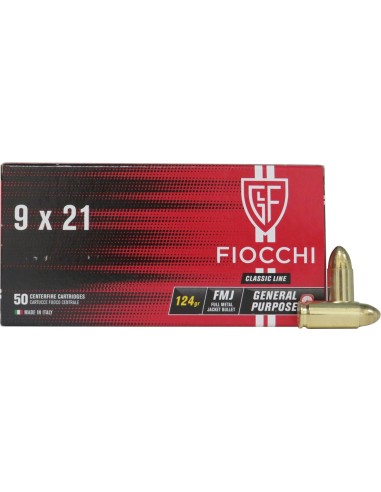 Cartucce Fiocchi cal. 9x21 FMJ 124 gr