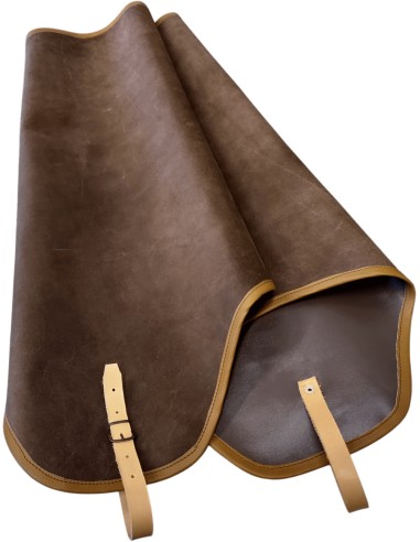 Cosciale in pelle scamosciata marrone