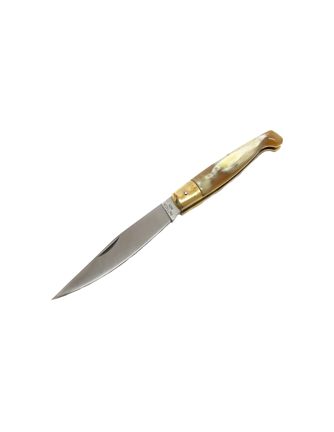 Coltello pattada resorza in corno scuro con portachiavi - serramanico  rurale con impugnatura in corno scuro e portachiavi lama mobile coltelli  pattada RESORZA