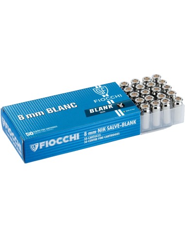 50 colpi a salve calibro 8 mm marca fiocchi munizioni a salve per pistole  automatiche ed armi da segnalazione acustica in calibro 8 mm colpi a salve  e laser special no card